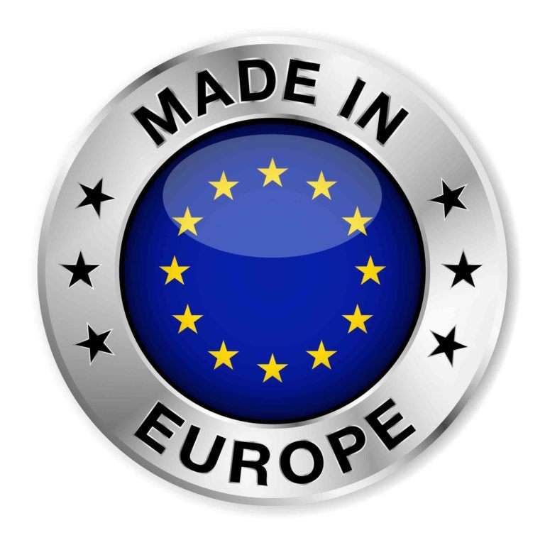 Kreis mit blauen Mitte Made in europa
