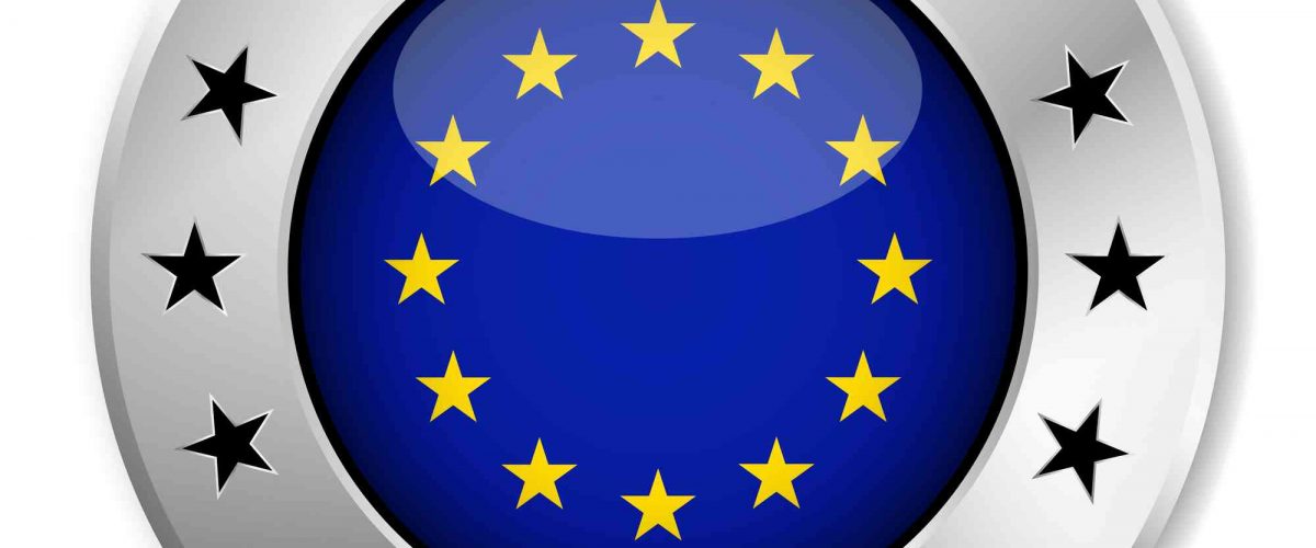 Kreis mit blauen Mitte Made in europa